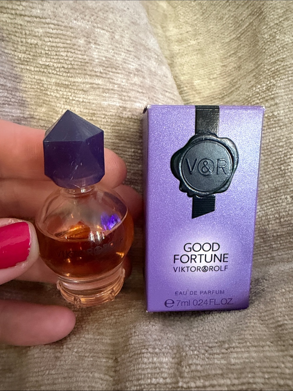 Viktor & Rolf Good Fortune Mini with Purple Faceted Cap- partial use